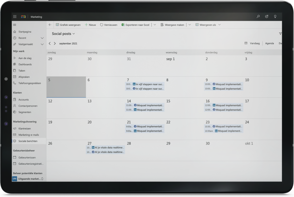 Dynamics 365 social media inplannen